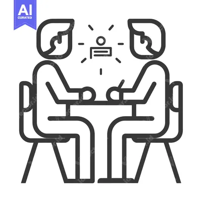 Popular premium asset: Two people are meeting at a table during a discussion
