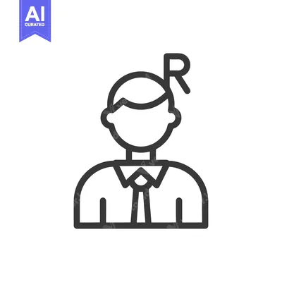 Aset desain premium: A simple line drawing of a person with a flag