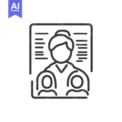 Aset desain premium: A monochrome icon depicting a woman with two children in front