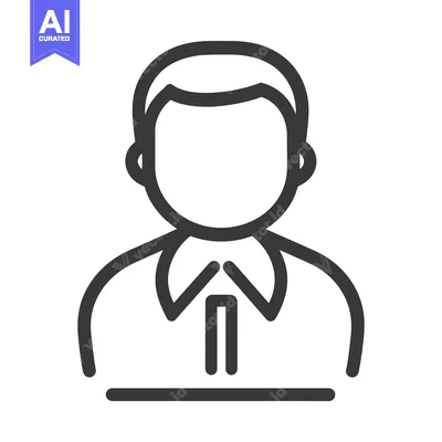 Aset desain premium: An illustrated outline of a person in simple black lines