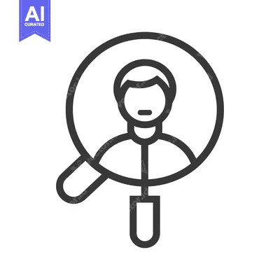 Aset desain premium: An illustration showing a person found within a magnifying glass