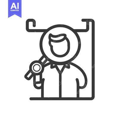 Illustration of a person being examined through a magnifier lens