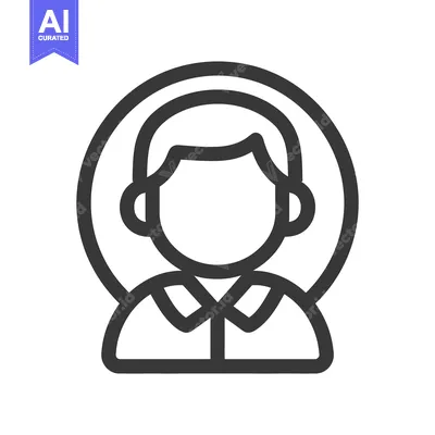 Premium design asset: Simple graphic illustration of a person in a circular frame