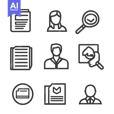 Popular premium asset: Different icons representing people documents and various office tasks