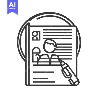 An illustration featuring a document and pen depicting hiring and care