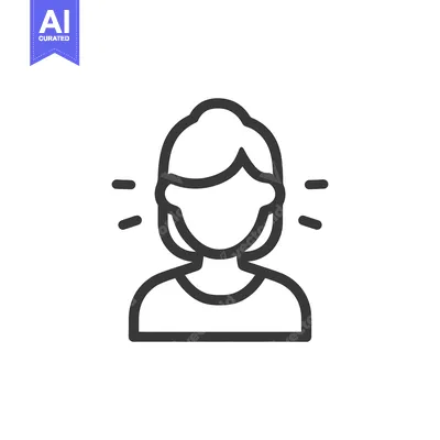 Aset premium populer: Faceless Woman Icon with Short Hair and Aura, Minimalist Design