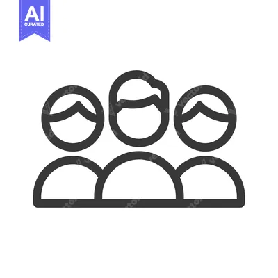 Aset premium populer: Three stylized figures representing a small group of people