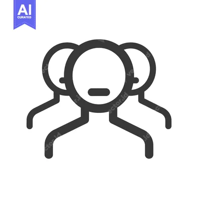 Premium design asset: Three stylized figures representing a group of people together