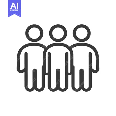 Aset premium populer: Three stylized human figures are standing together in a row