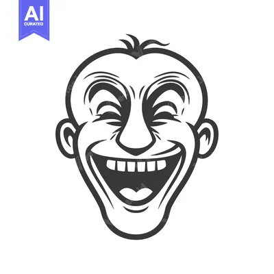 Popular premium asset: A graphic illustration of a laughing human face expression