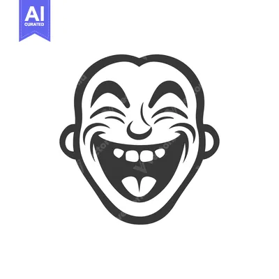 Aset premium populer: A joyful face expresses a large toothy smile with happiness