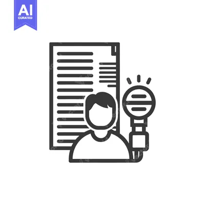 Aset premium populer: A person speaking into a microphone with notes nearby for assistance