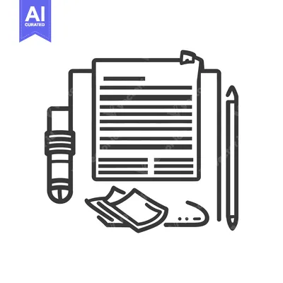 Aset premium populer: Simple black and white office stationery used for writing and paperwor