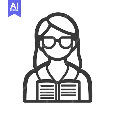 Aset premium populer: A female person is wearing glasses and reading a book