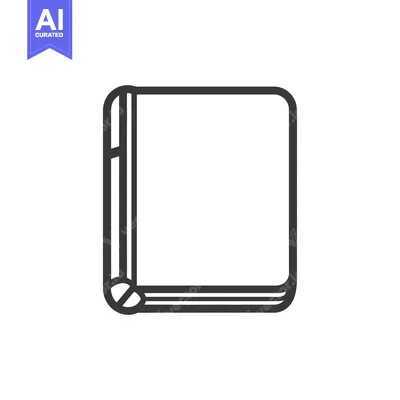 Simple black line drawing of a closed book illustration