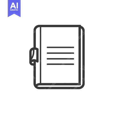 Aset premium populer: A closed notebook with lines and a decorative tab element