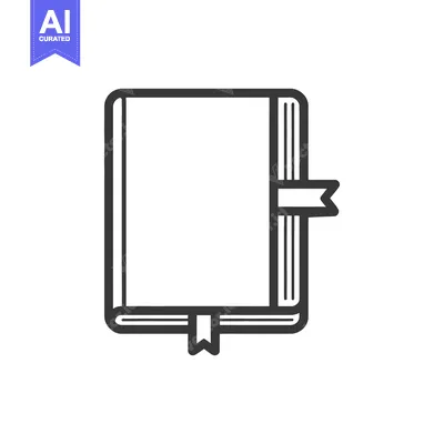 Aset desain premium: A Simple Black and White Book with Bookmark Illustrations Depicted
