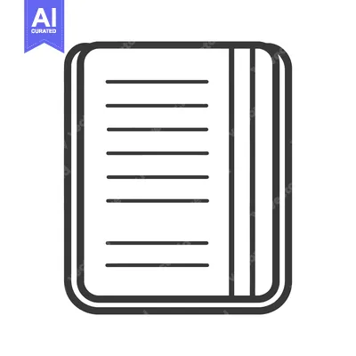 Aset desain premium: A simple illustration of a lined notebook and its pages