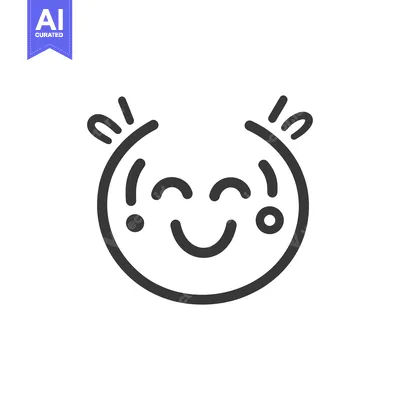 Premium design asset: A minimalistic happy character with exclamation marks and small detail