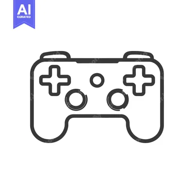 Aset premium populer: A simple outline image of a digital gaming controller