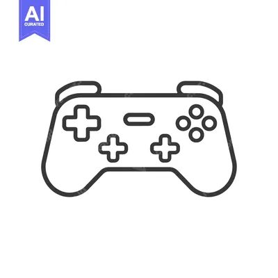 A black and white graphic of a gaming controller