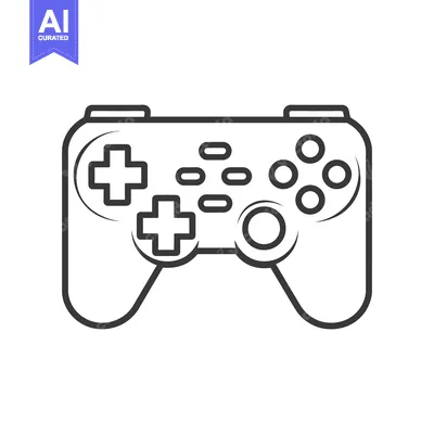 Aset premium populer: A black and white illustration of a game controller