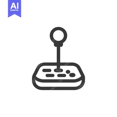 Retro Arcade Joystick Icon: Simple Vector Illustration on White Backgr