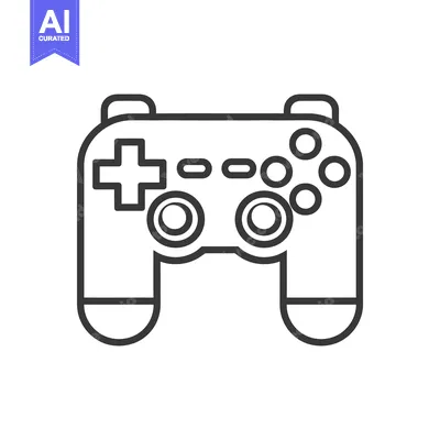 A simple outlined illustration of a video game controller device