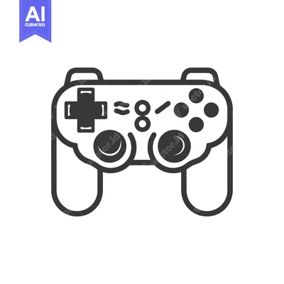 Aset premium populer: An illustrative graphic depicting a video game controller in outline s
