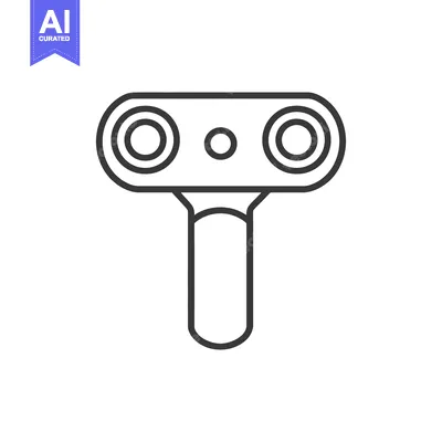 Aset premium populer: Simple graphic illustration of a camera with a handle design