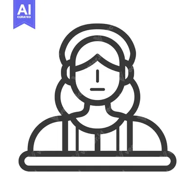 Aset premium populer: A minimalistic outline depicts a woman with distinctive hair styling