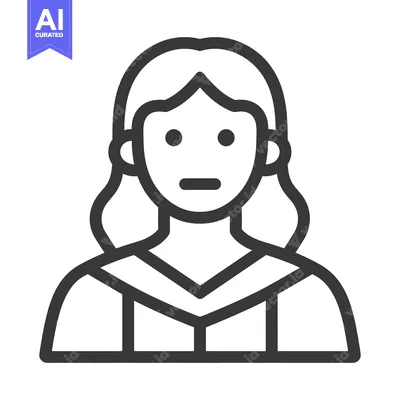 Aset premium populer: Simple grayscale line drawing of a woman from the chest up
