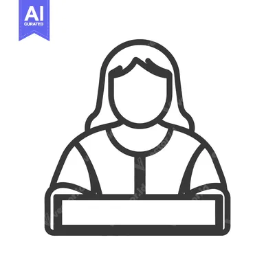 Aset premium populer: Simplified Line Drawing Depicting a Female Person Presenting Something