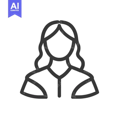Popular premium asset: A simple line drawing depicting a woman in a shirt