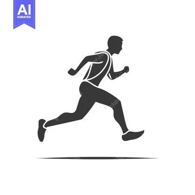 Popular premium asset: A silhouette depiction of a male runner in full stride