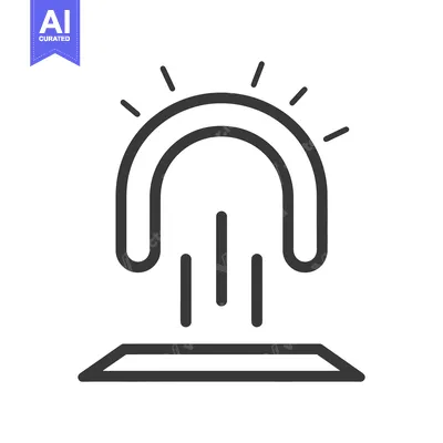 Aset premium populer: A simple magnetic force illustration with a solid black outline design