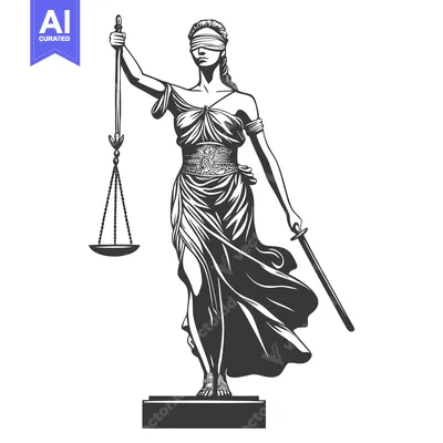 A Statue of Justice Holding Scales and a Sword Standing Firmly