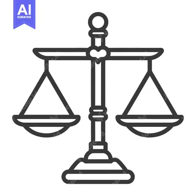 Aset premium populer: Depiction of an emblem representing justice and equitable measurements
