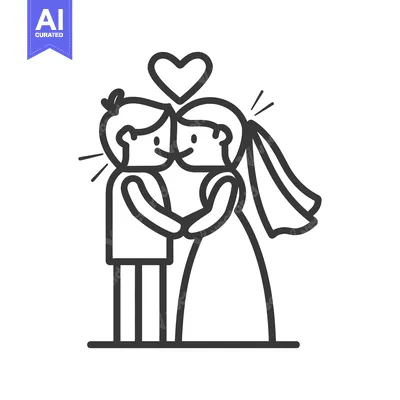 Aset premium populer: A happy newly wedded couple standing together in a loving embrace