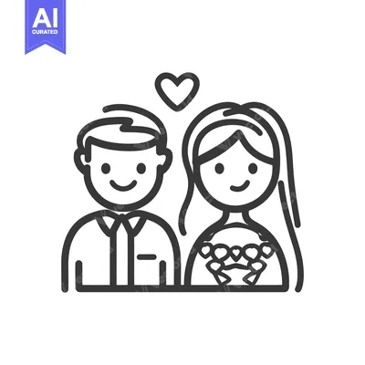 Aset premium populer: A happy bride and groom celebrate their loving marriage union