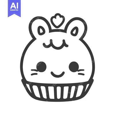 Aset premium populer: A cute cartoon creature resembling a sweet baked cupcake