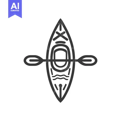Popular premium asset: Minimalist Kayak Icon with Paddles, Top View, Vector Illustration