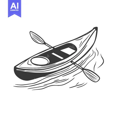 Popular premium asset: A kayak floating on water with two oars is depicted here