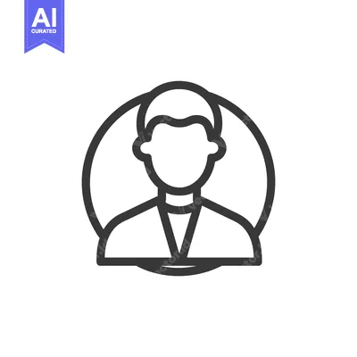 Popular premium asset: Minimalist Icon of a Person in Suit with Circular Frame, Outline Style