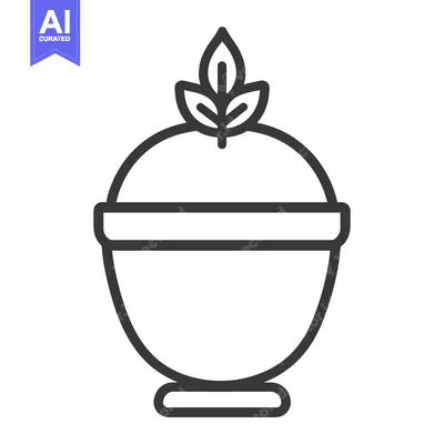 Aset premium populer: A decorative bowl topped with a small green leaf design