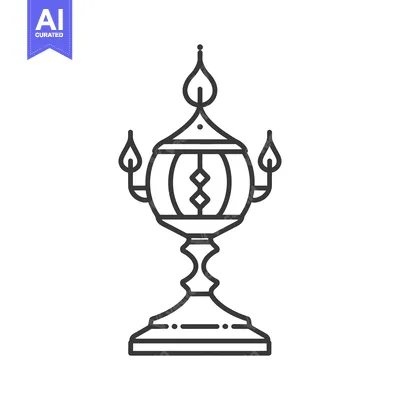 Aset premium populer: A detailed illustration depicting an ornate candleholder style decorat