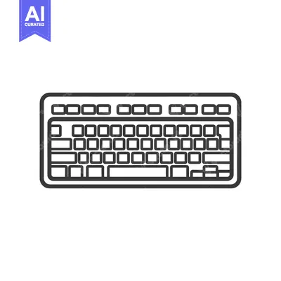 Aset premium populer: Minimalist Keyboard Outline: Clean Vector Illustration on White Backgr