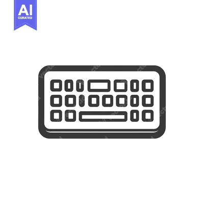 Premium design asset: Minimalist Keyboard Icon: Clean, Rounded Design on White Background