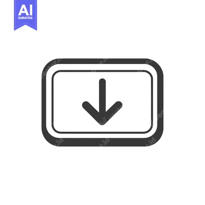 Aset desain premium: Download Icon: Bold Arrow in Rounded Rectangle, Minimalist Design
