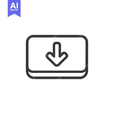 Premium design asset: Download Icon: Bold Outline Arrow in Rounded Rectangle, Minimalist Des